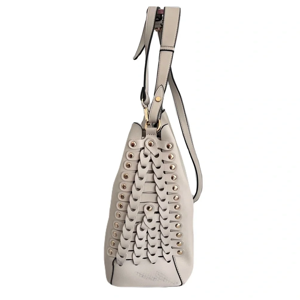 Melie Bianco Ivory Vegan Leather Convertible Crossbody Shoulder Bag